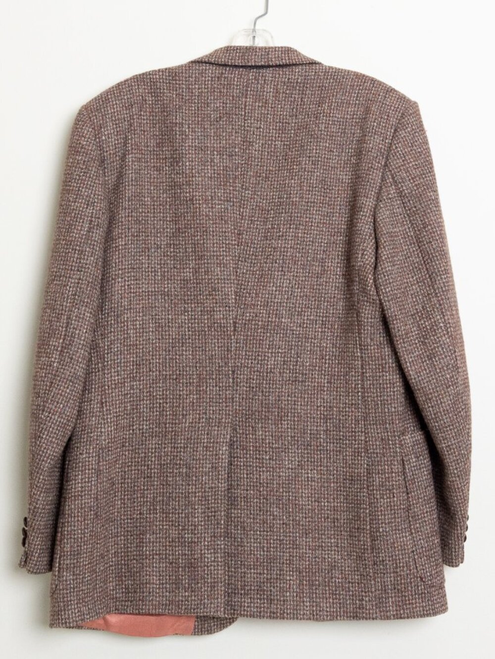 Vintage Harris Tweed Brown Wool Blazer Sport Coat 40R Handwoven Scotland 1970s - Picture 3 of 16